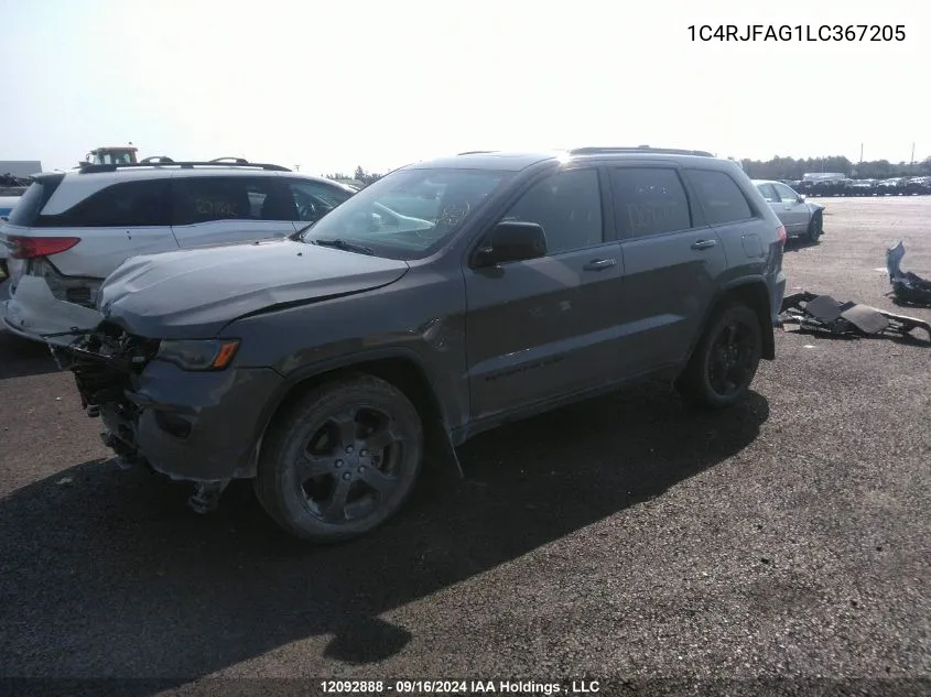 2020 Jeep Grand Cherokee Laredo VIN: 1C4RJFAG1LC367205 Lot: 12092888