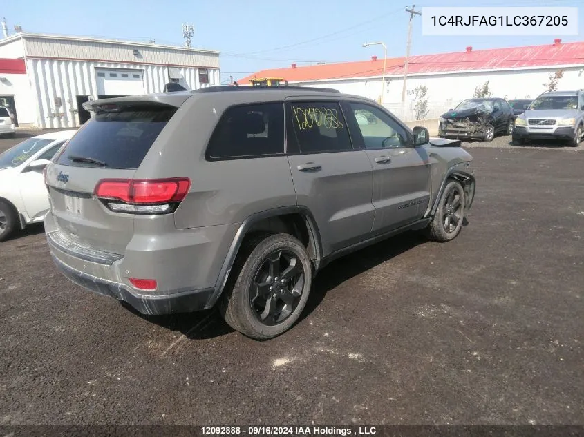 2020 Jeep Grand Cherokee Laredo VIN: 1C4RJFAG1LC367205 Lot: 12092888