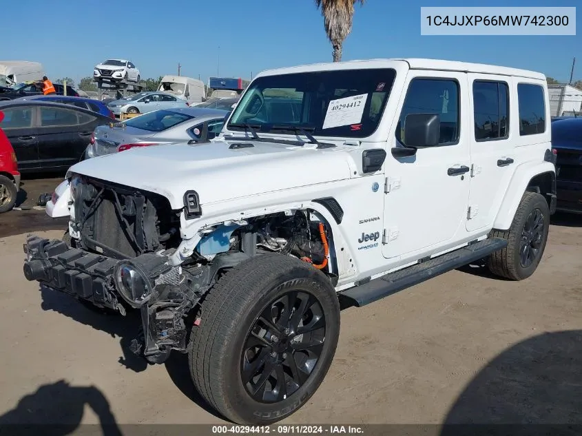 2021 Jeep Wrangler 4Xe Unlimited Sahara 4X4 VIN: 1C4JJXP66MW742300 Lot: 40294412