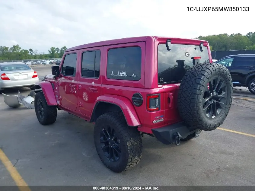 2021 Jeep Wrangler 4Xe Unlimited Sahara 4X4 VIN: 1C4JJXP65MW850133 Lot: 40304319