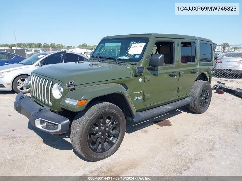 2021 Jeep Wrangler 4Xe Unlimited Sahara 4X4 VIN: 1C4JJXP69MW745823 Lot: 40314491