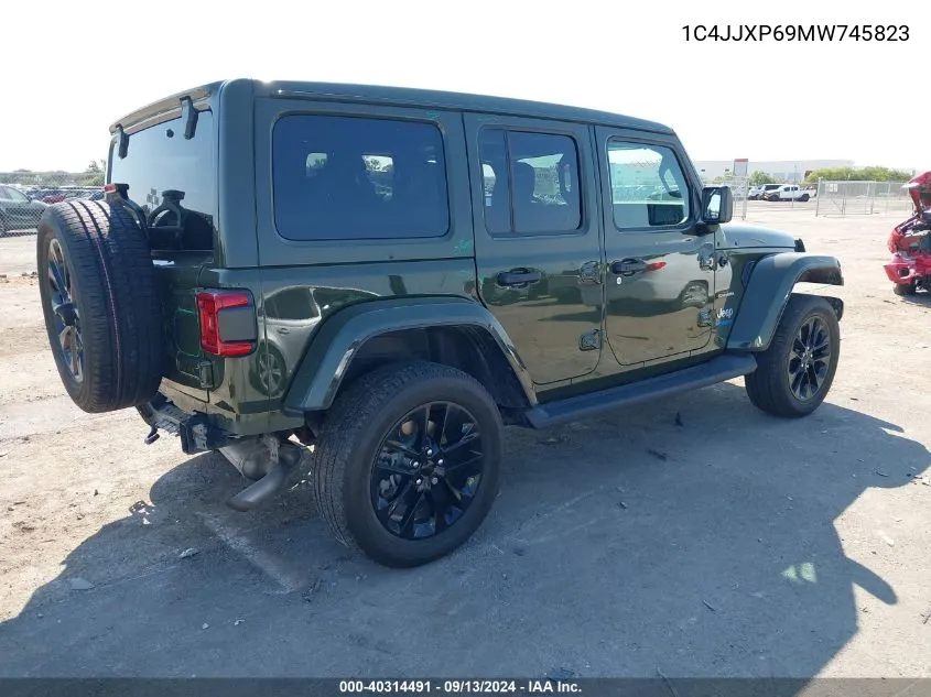 2021 Jeep Wrangler 4Xe Unlimited Sahara 4X4 VIN: 1C4JJXP69MW745823 Lot: 40314491