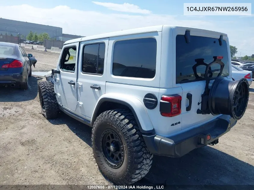 2022 Jeep Wrangler 4Xe Unlimited Rubicon VIN: 1C4JJXR67NW265956 Lot: 12037655