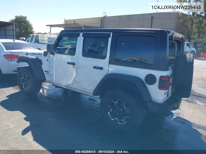 2022 Jeep Wrangler 4Xe Unlimited Rubicon 4X4 VIN: 1C4JJXR60NW229445 Lot: 40288415