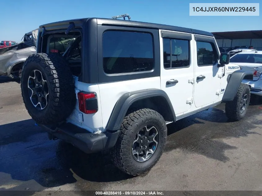 2022 Jeep Wrangler 4Xe Unlimited Rubicon 4X4 VIN: 1C4JJXR60NW229445 Lot: 40288415