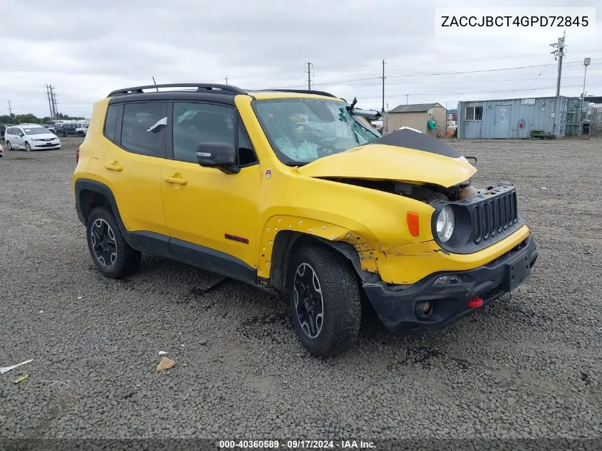 2016 Jeep Renegade Trailhawk VIN: ZACCJBCT4GPD72845 Lot: 40360589