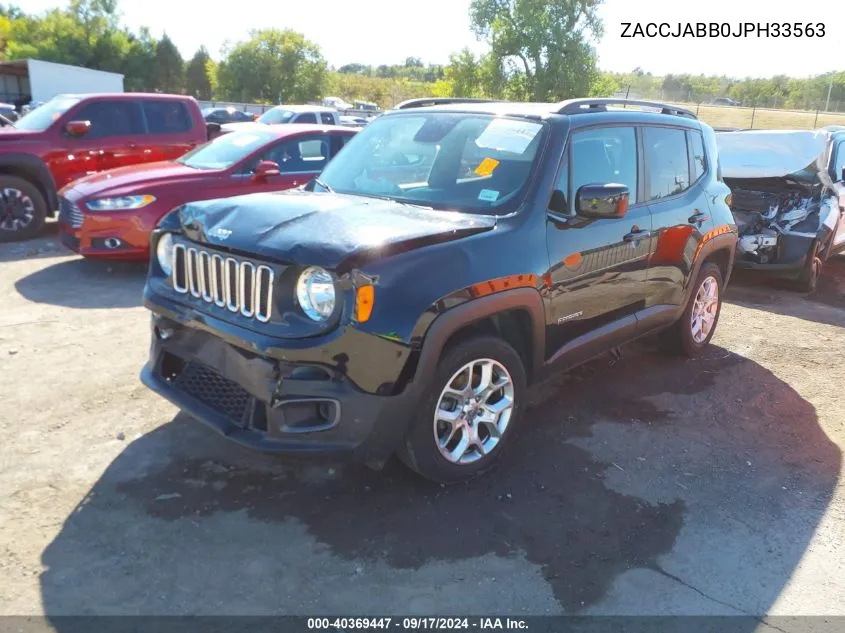 2018 Jeep Renegade Latitude Fwd VIN: ZACCJABB0JPH33563 Lot: 40369447