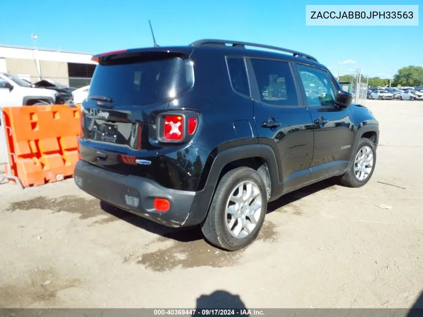 2018 Jeep Renegade Latitude Fwd VIN: ZACCJABB0JPH33563 Lot: 40369447