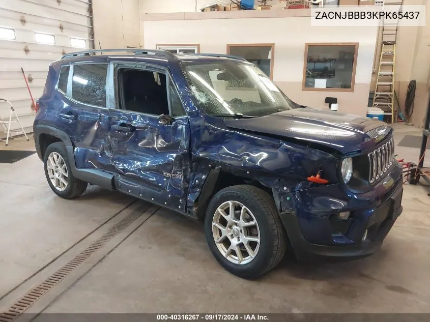 2019 Jeep Renegade Latitude 4X4 VIN: ZACNJBBB3KPK65437 Lot: 40316267