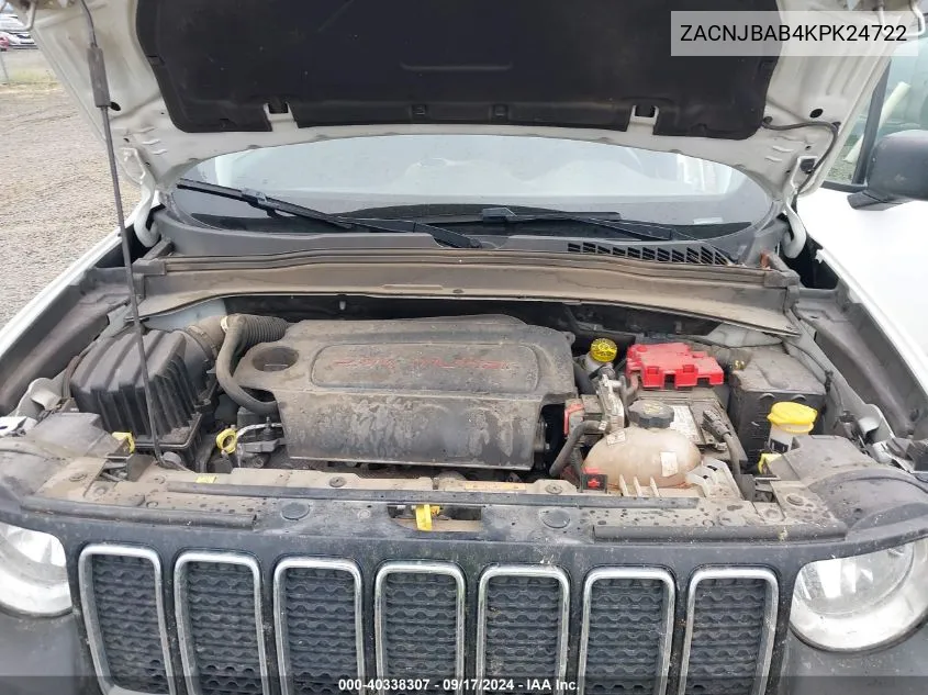 ZACNJBAB4KPK24722 2019 Jeep Renegade Sport 4X4