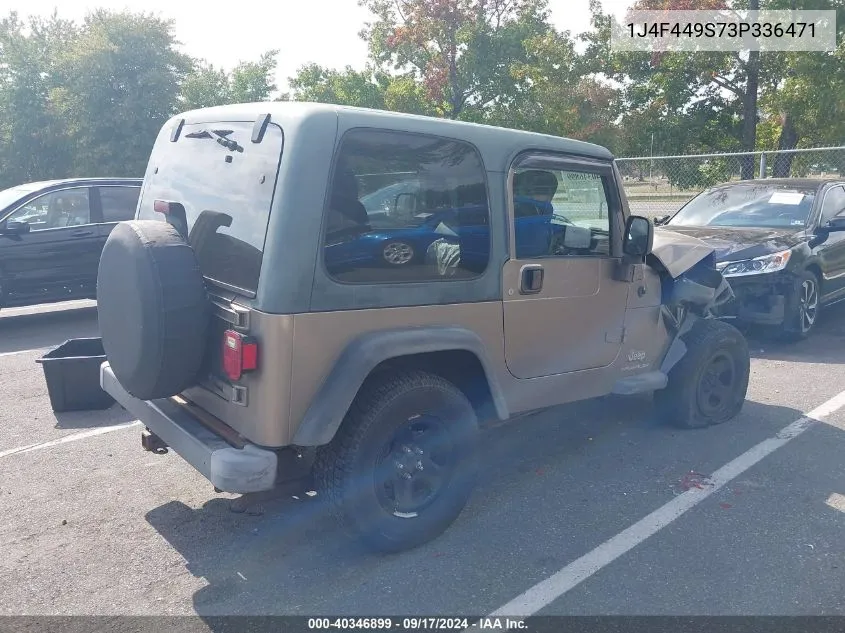 2003 Jeep Wrangler Sport Rhd VIN: 1J4F449S73P336471 Lot: 40346899