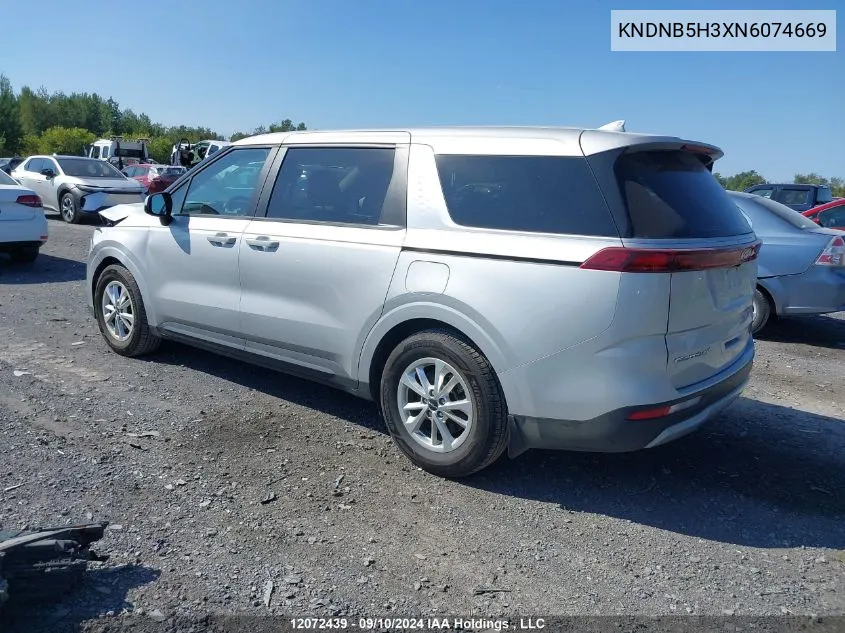 2022 Kia A3 VIN: KNDNB5H3XN6074669 Lot: 12072439