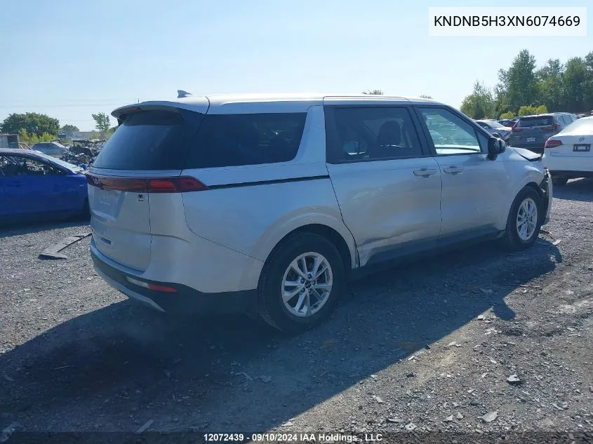 2022 Kia A3 VIN: KNDNB5H3XN6074669 Lot: 12072439