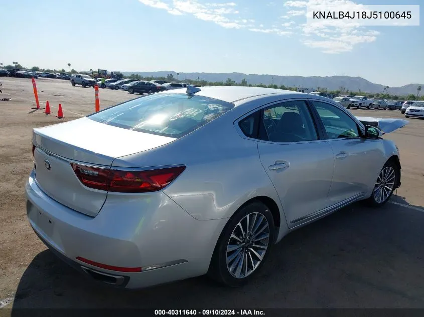 2018 Kia Cadenza Premium VIN: KNALB4J18J5100645 Lot: 40311640