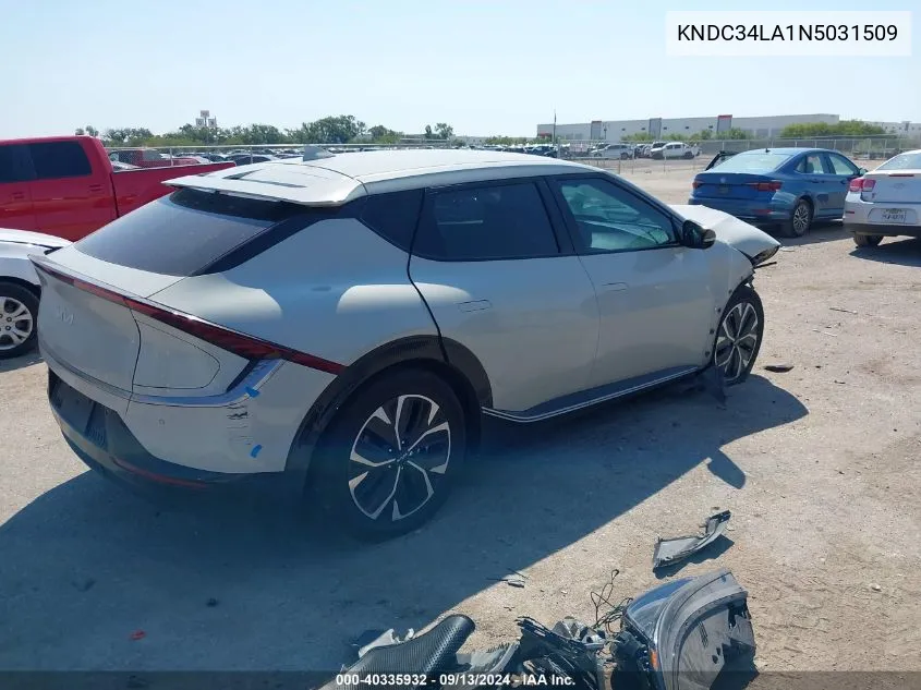 2022 Kia Ev6 Wind VIN: KNDC34LA1N5031509 Lot: 40335932