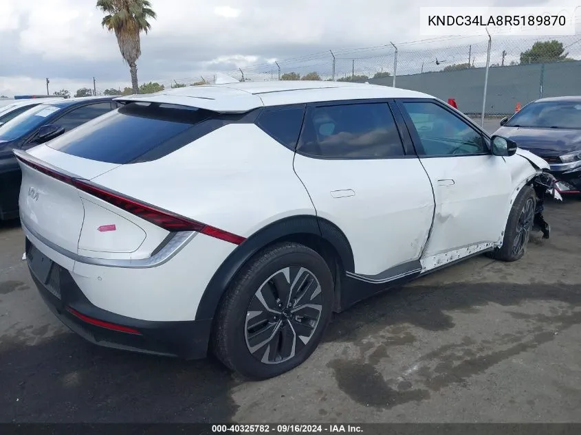 2024 Kia Ev6 Light Long Range VIN: KNDC34LA8R5189870 Lot: 40325782