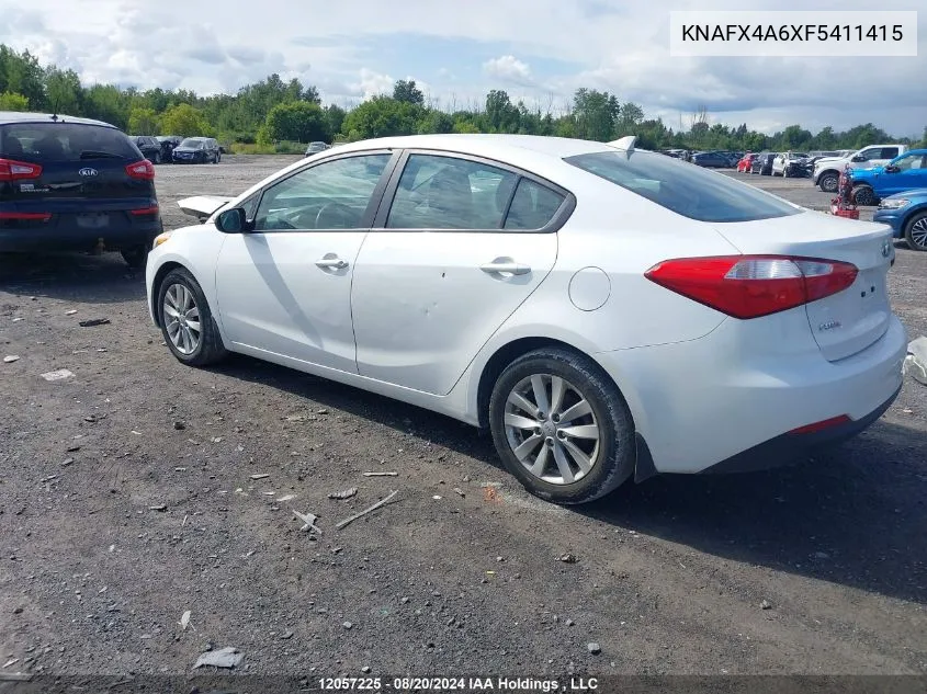 2015 Kia Forte VIN: KNAFX4A6XF5411415 Lot: 12057225