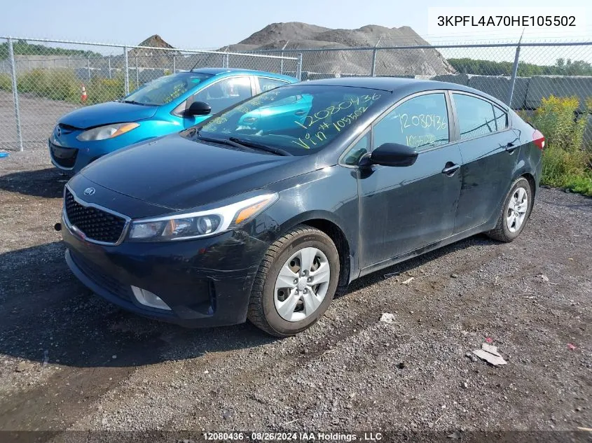 2017 Kia Forte VIN: 3KPFL4A70HE105502 Lot: 12080436