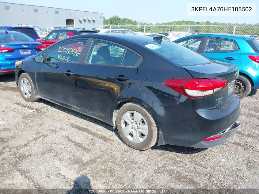 2017 Kia Forte VIN: 3KPFL4A70HE105502 Lot: 12080436