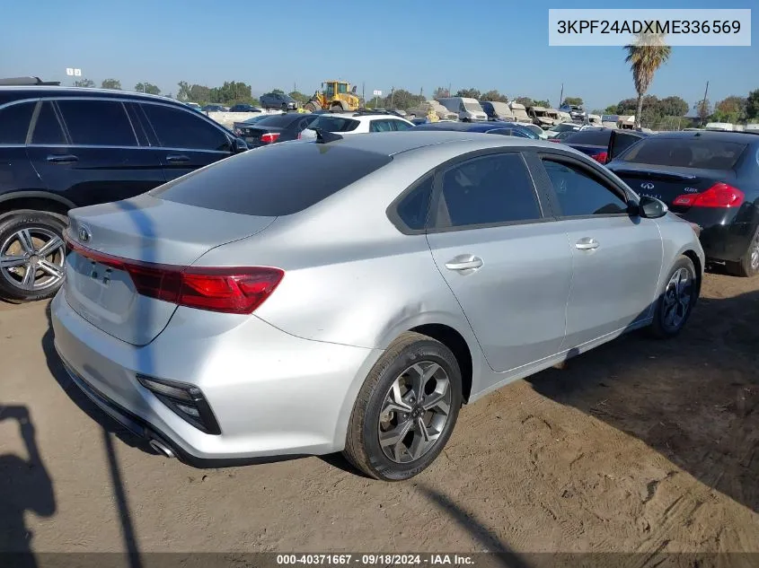 2021 Kia Forte Lxs VIN: 3KPF24ADXME336569 Lot: 40371667