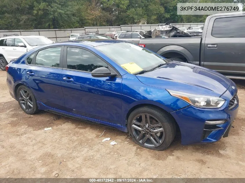 3KPF34AD0ME276749 2021 Kia Forte Gt-Line