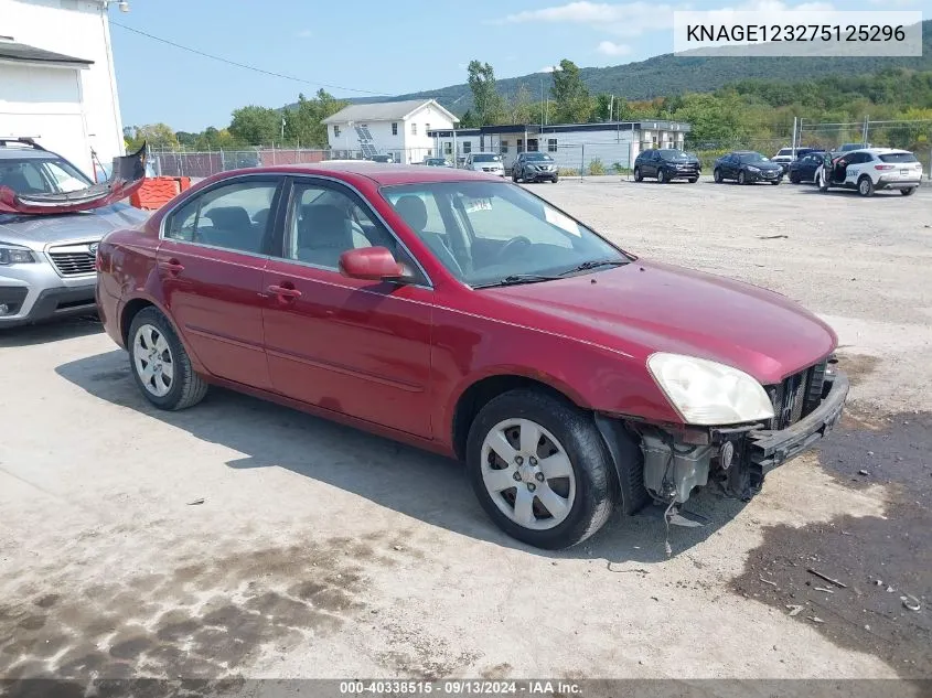 2007 Kia Optima Lx VIN: KNAGE123275125296 Lot: 40338515