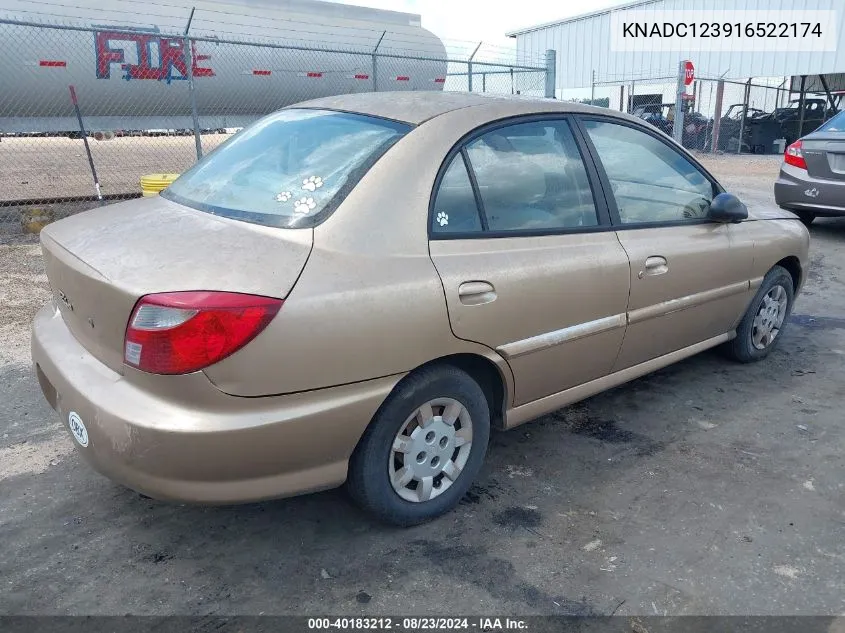 KNADC123916522174 2001 Kia Rio