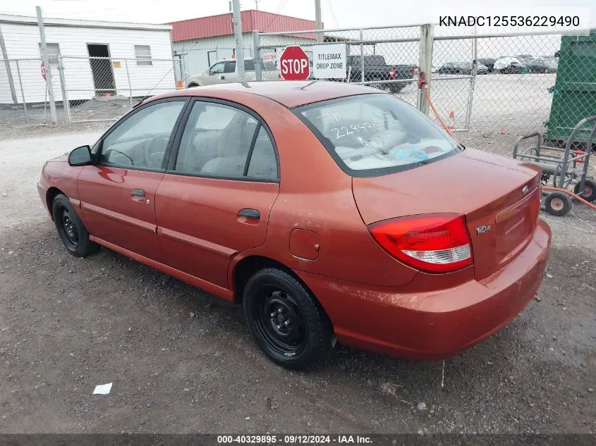 2003 Kia Rio VIN: KNADC125536229490 Lot: 40329895