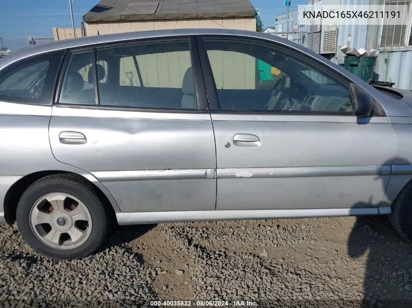 2004 Kia Rio Cinco VIN: KNADC165X46211191 Lot: 40035832