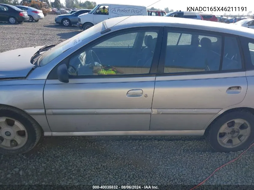 2004 Kia Rio Cinco VIN: KNADC165X46211191 Lot: 40035832