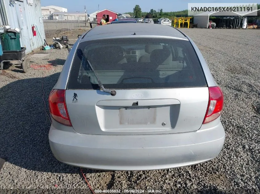 2004 Kia Rio Cinco VIN: KNADC165X46211191 Lot: 40035832