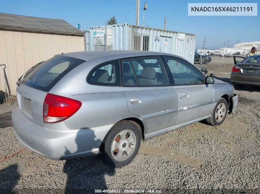 2004 Kia Rio Cinco VIN: KNADC165X46211191 Lot: 40035832