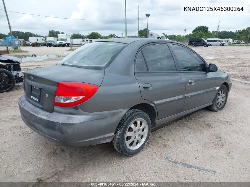 2004 Kia Rio VIN: KNADC125X46300264 Lot: 40163461