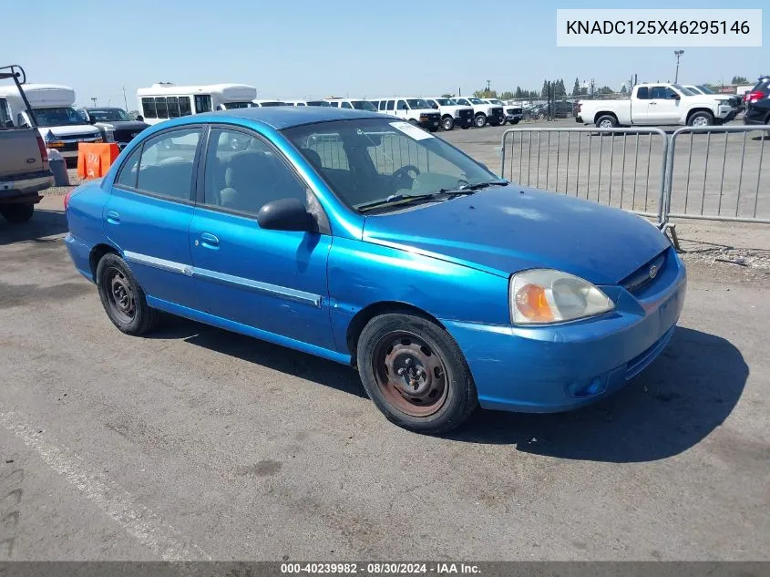 2004 Kia Rio VIN: KNADC125X46295146 Lot: 40239982