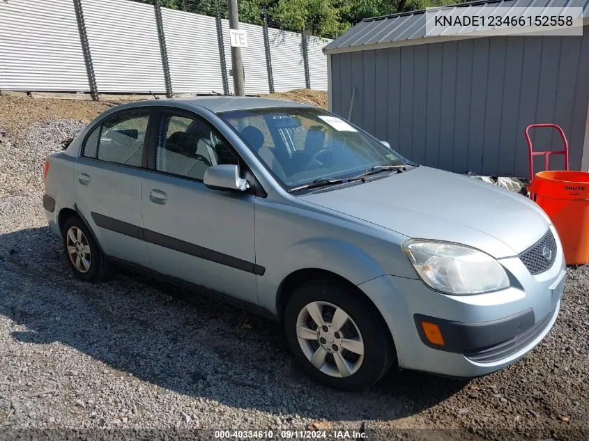 2006 Kia Rio Lx VIN: KNADE123466152558 Lot: 40334610