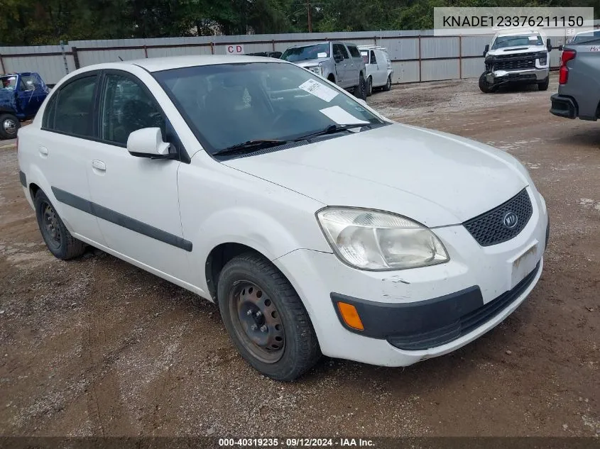 2007 Kia Rio Lx VIN: KNADE123376211150 Lot: 40319235