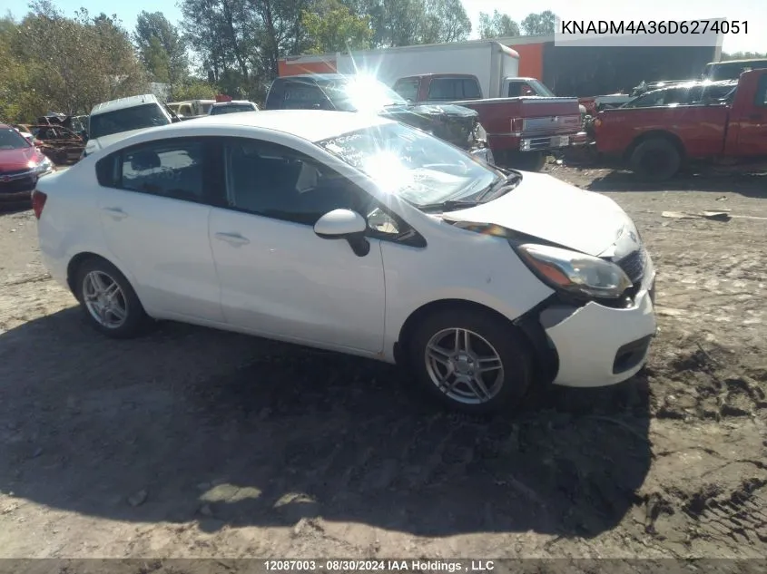 KNADM4A36D6274051 2013 Kia Rio