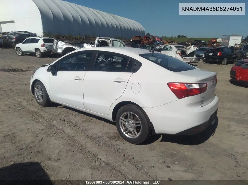 KNADM4A36D6274051 2013 Kia Rio