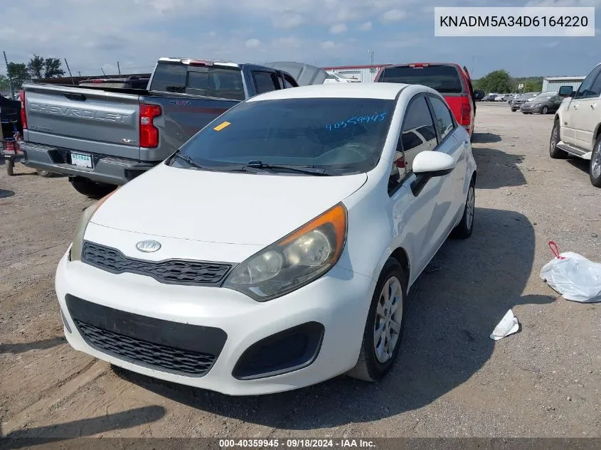 2013 Kia Rio Lx VIN: KNADM5A34D6164220 Lot: 40359945