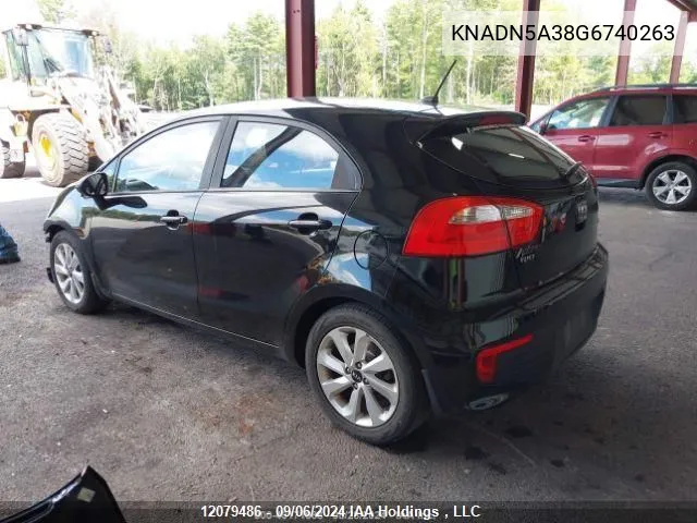 2016 Kia Rio Ex/Lx/Sx VIN: KNADN5A38G6740263 Lot: 12079486