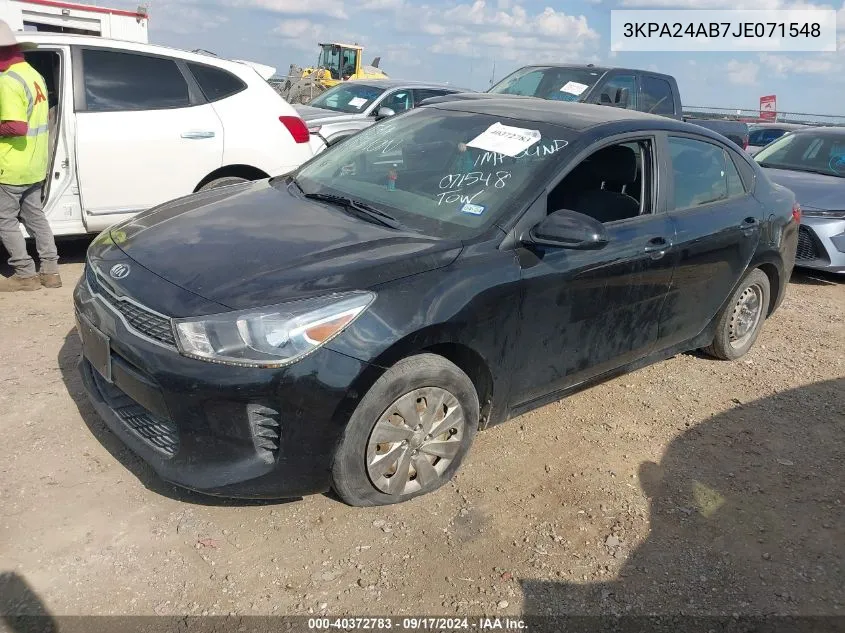 2018 Kia Rio S VIN: 3KPA24AB7JE071548 Lot: 40372783