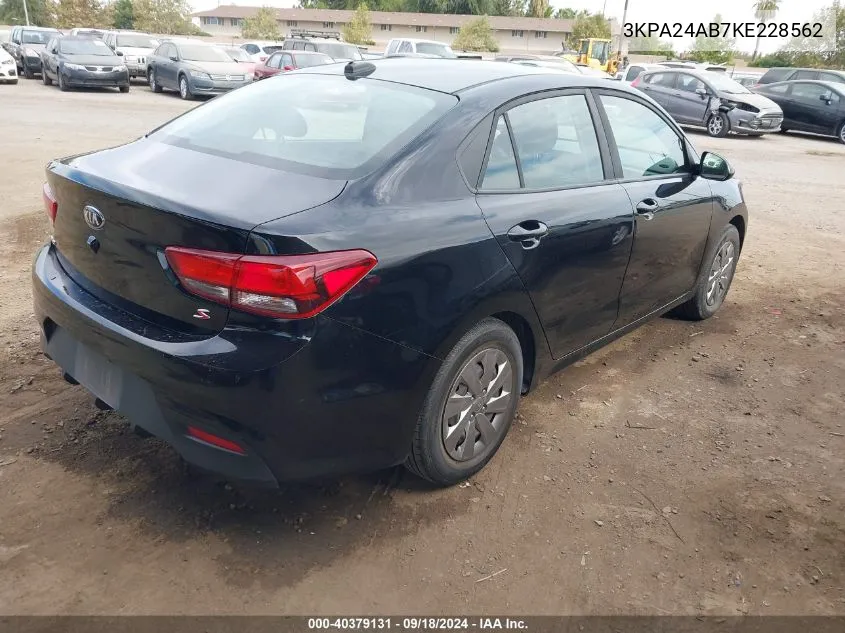 2019 Kia Rio S VIN: 3KPA24AB7KE228562 Lot: 40379131