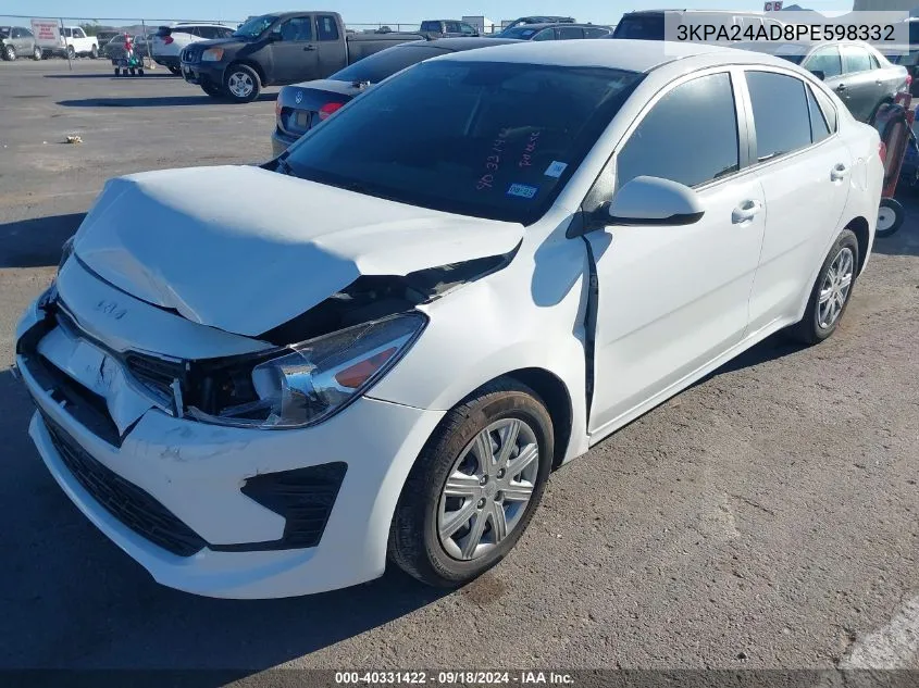 2023 Kia Rio S VIN: 3KPA24AD8PE598332 Lot: 40331422