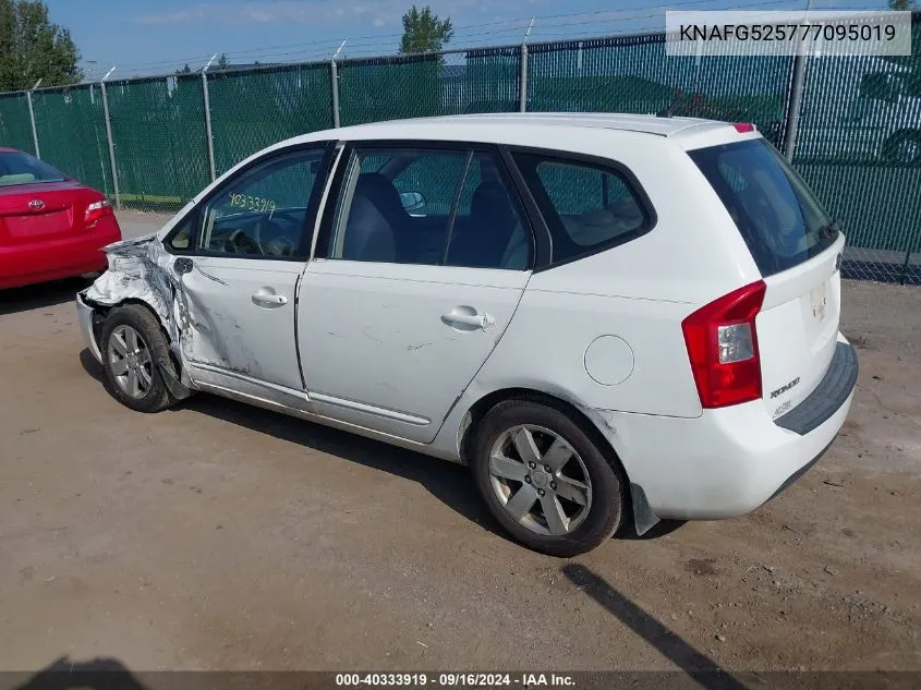 KNAFG525777095019 2007 Kia Rondo Lx/Ex