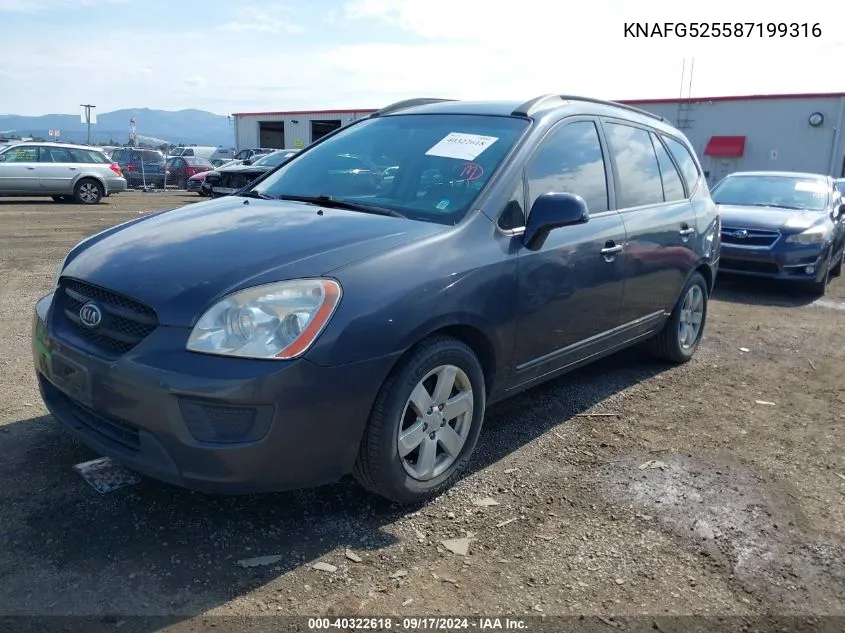 KNAFG525587199316 2008 Kia Rondo Lx