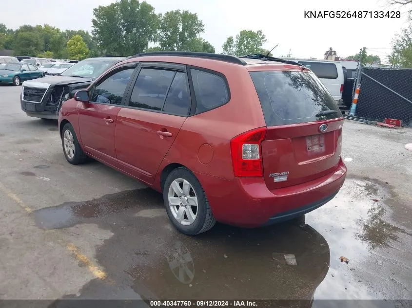 2008 Kia Rondo Lx V6 VIN: KNAFG526487133428 Lot: 40347760