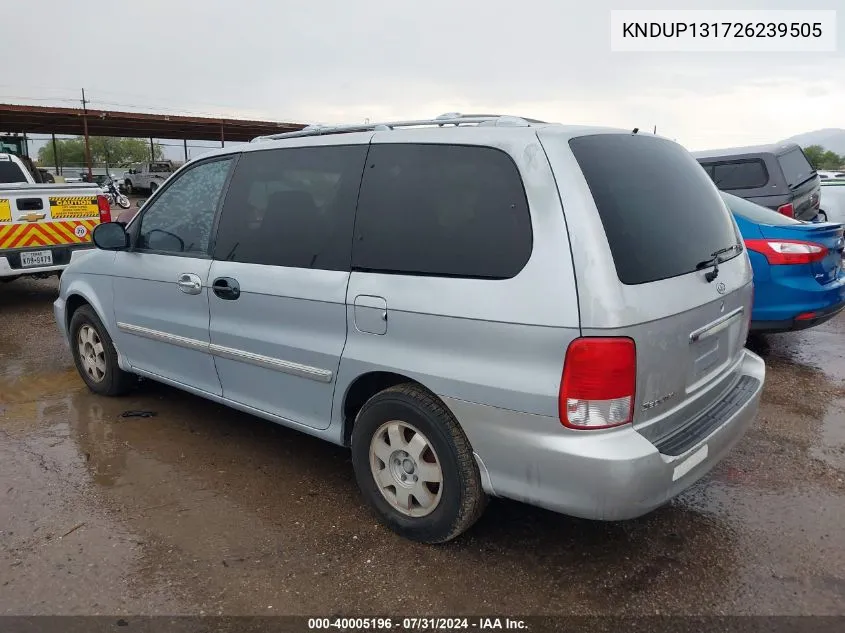 KNDUP131726239505 2002 Kia Sedona Ex/Lx