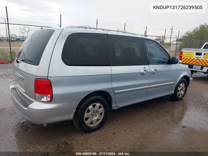 2002 Kia Sedona Ex/Lx VIN: KNDUP131726239505 Lot: 40005196