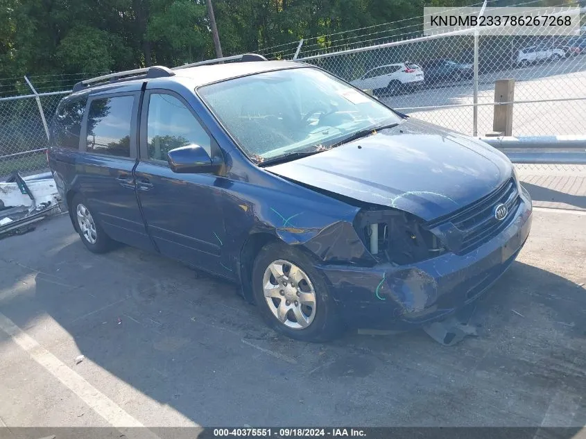 2008 Kia Sedona Ex/Lx VIN: KNDMB233786267268 Lot: 40375551