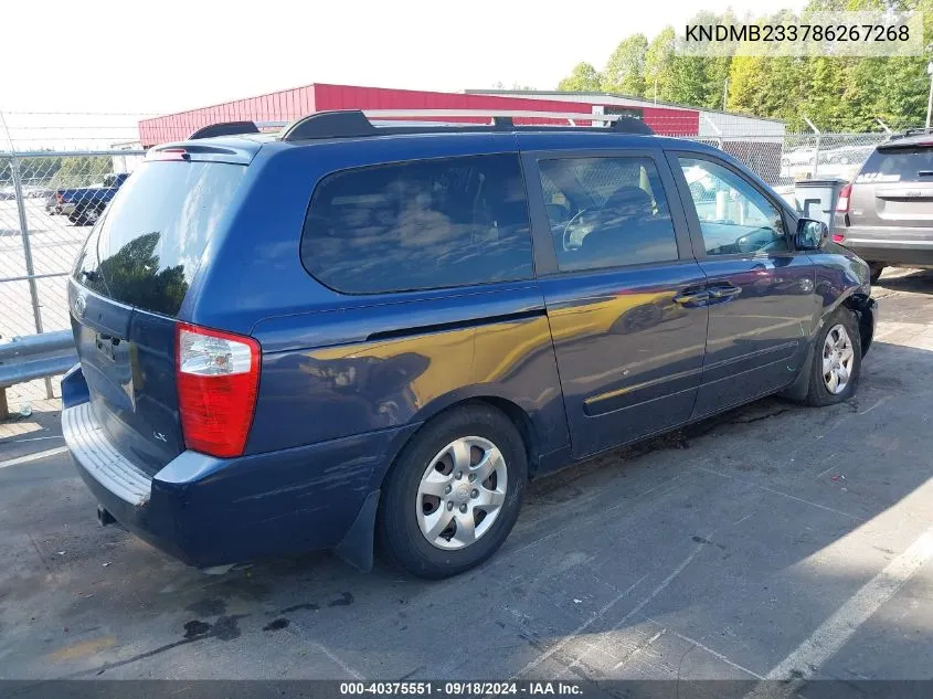 KNDMB233786267268 2008 Kia Sedona Ex/Lx